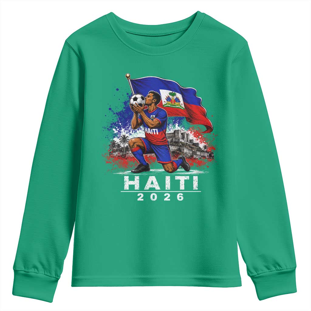 Haiti Soccer 2026 Youth Sweatshirt Haitian World Football Fan Ayiti Lover