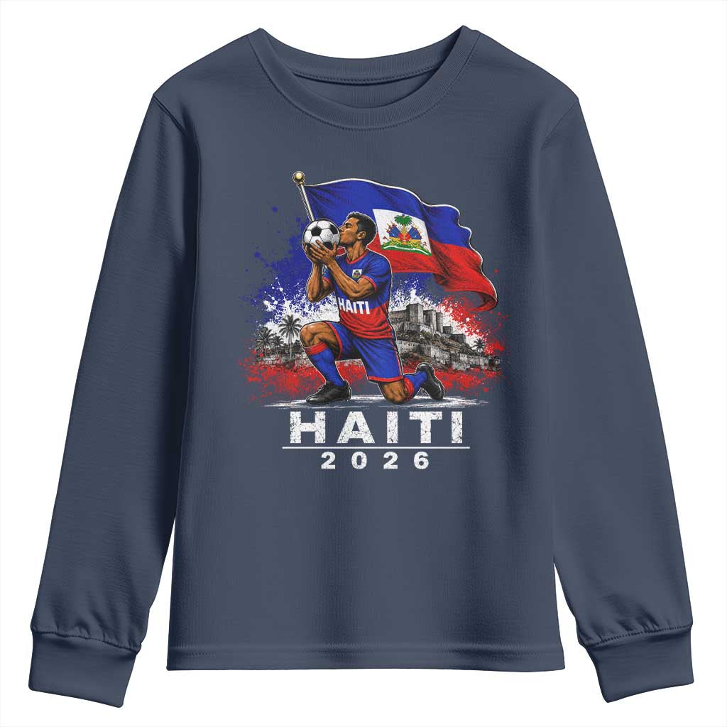 Haiti Soccer 2026 Youth Sweatshirt Haitian World Football Fan Ayiti Lover