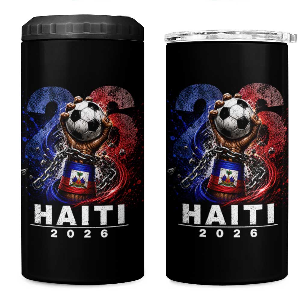 Haiti Soccer 2026 4 in 1 Can Cooler Tumbler World Football Fan Haitian Pride Ayiti