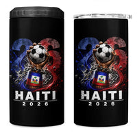 Haiti Soccer 2026 4 in 1 Can Cooler Tumbler World Football Fan Haitian Pride Ayiti