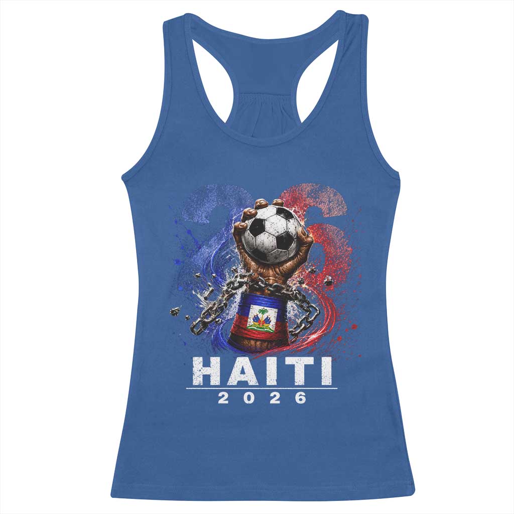 Haiti Soccer 2026 Racerback Tank Top World Football Fan Haitian Pride Ayiti