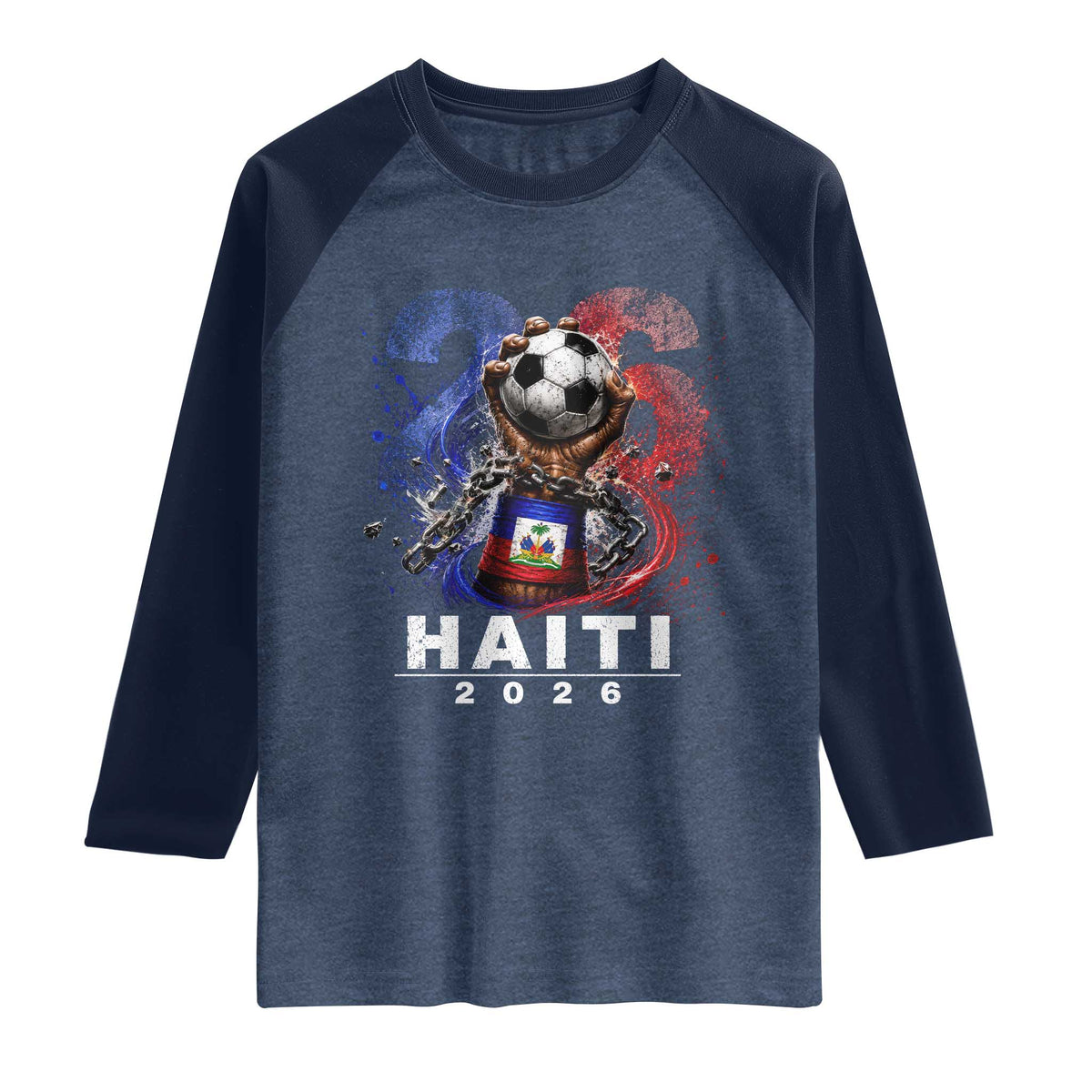 Haiti Soccer 2026 Raglan Shirt World Football Fan Haitian Pride Ayiti