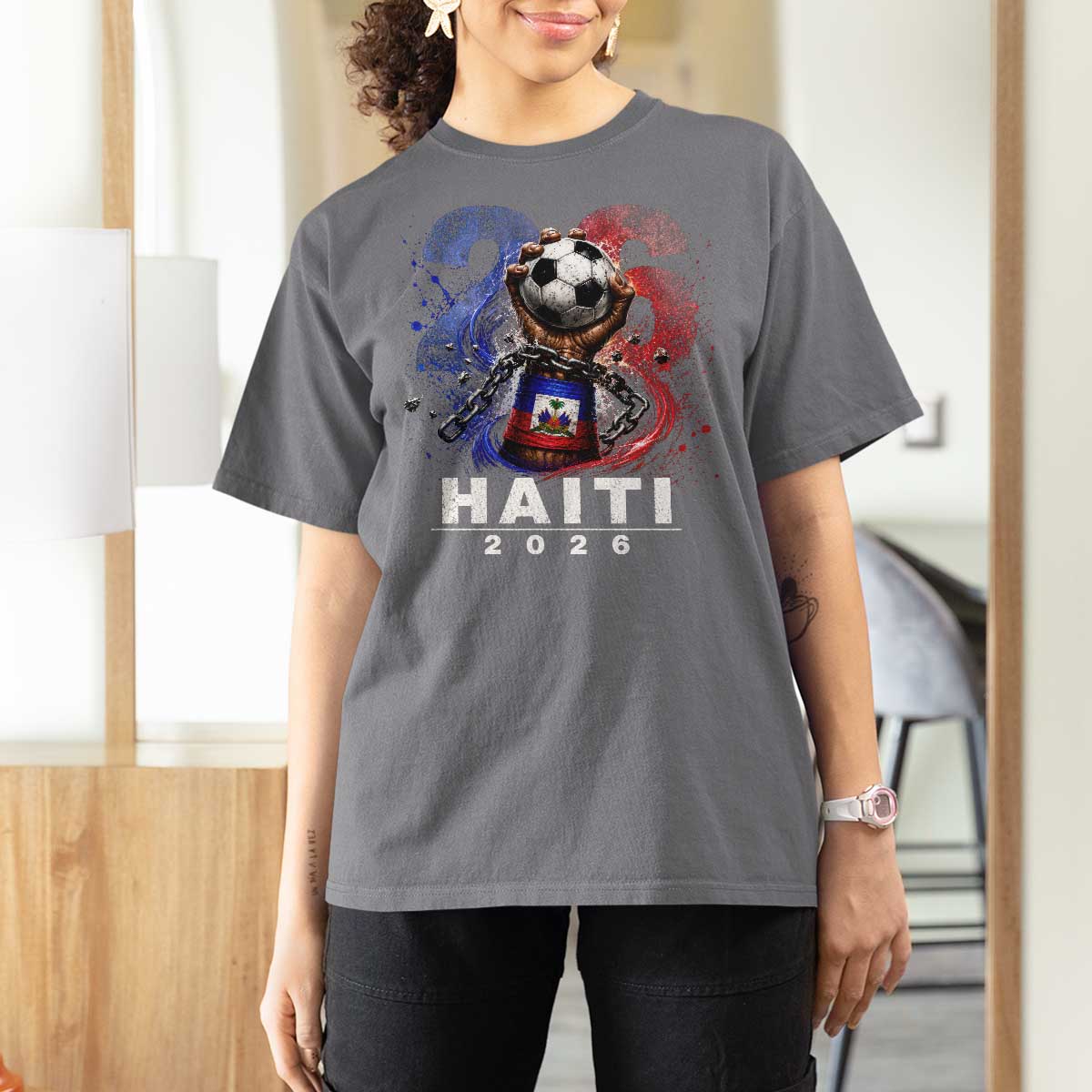 Haiti Soccer 2026 T Shirt For Women World Football Fan Haitian Pride Ayiti