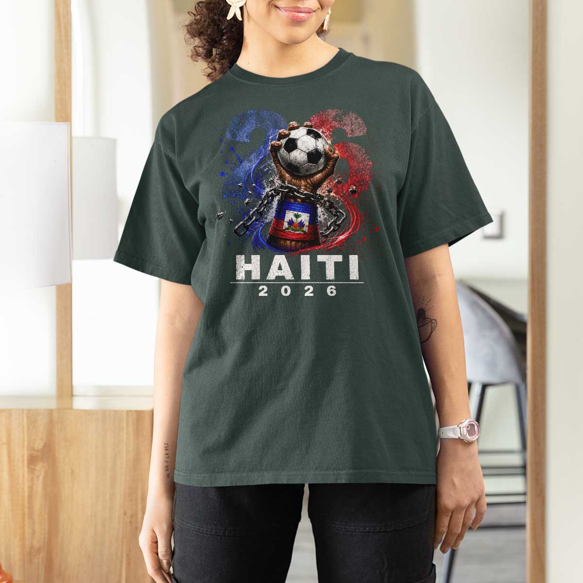 Haiti Soccer 2026 T Shirt For Women World Football Fan Haitian Pride Ayiti