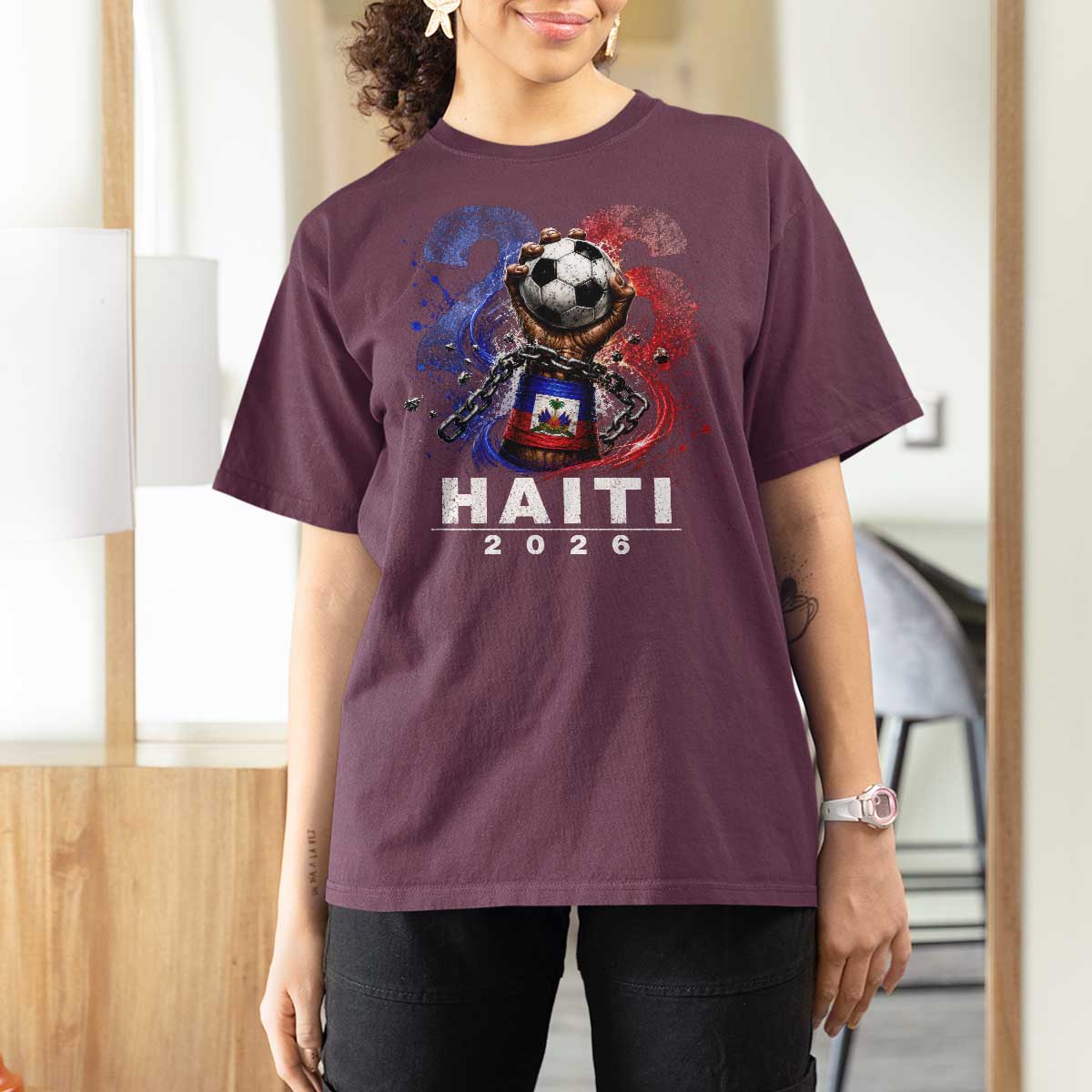 Haiti Soccer 2026 T Shirt For Women World Football Fan Haitian Pride Ayiti