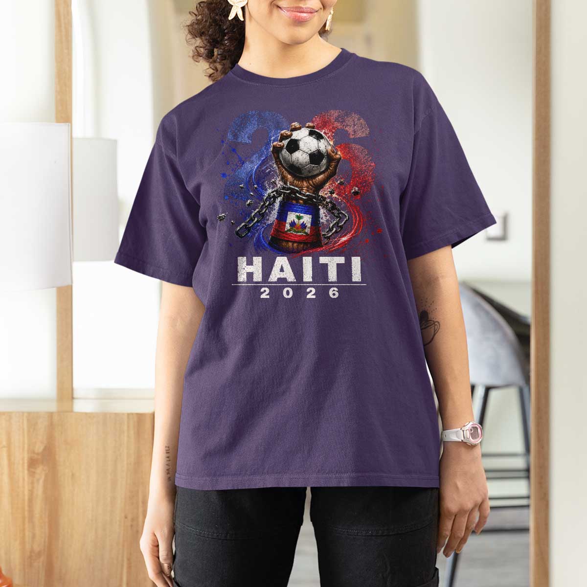 Haiti Soccer 2026 T Shirt For Women World Football Fan Haitian Pride Ayiti
