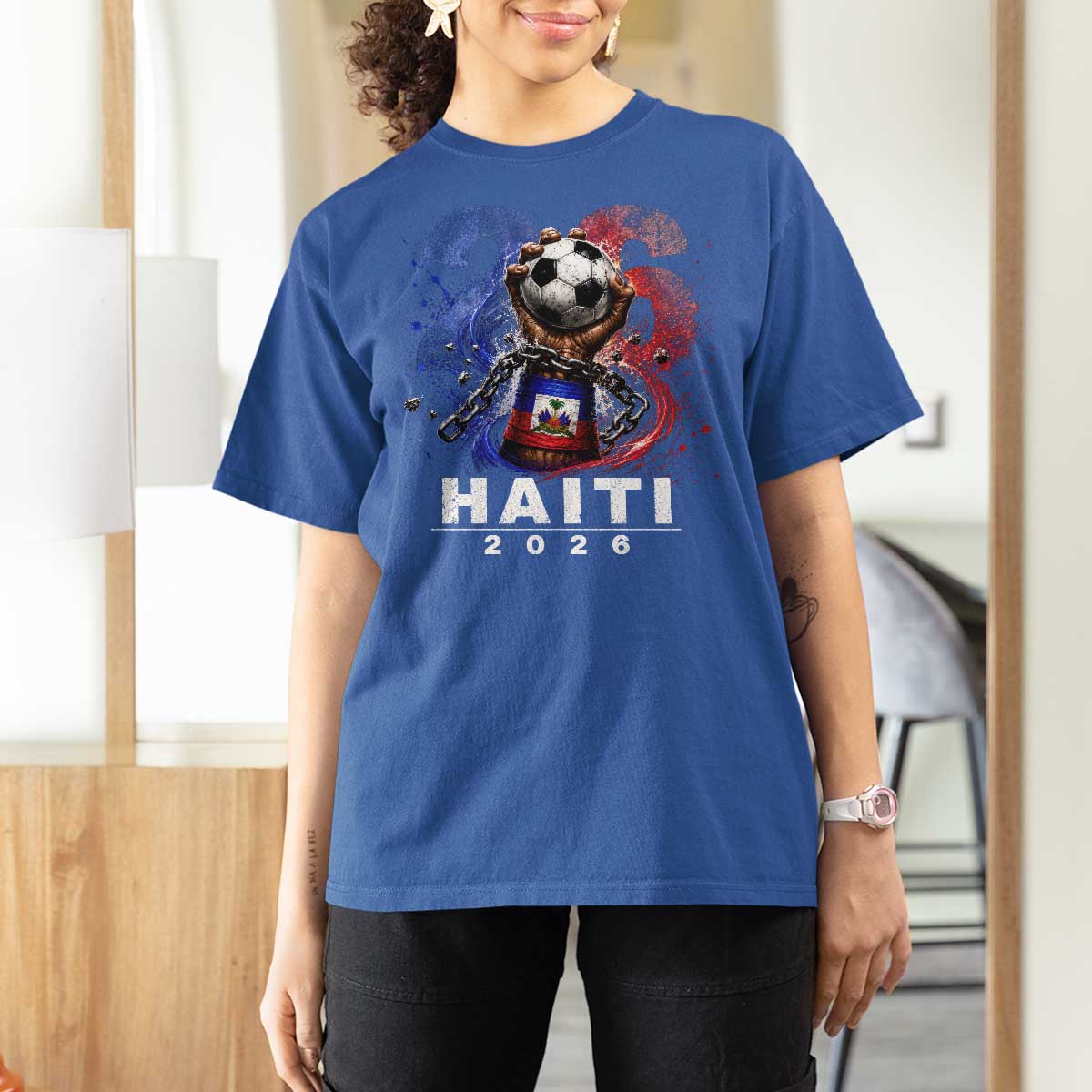 Haiti Soccer 2026 T Shirt For Women World Football Fan Haitian Pride Ayiti