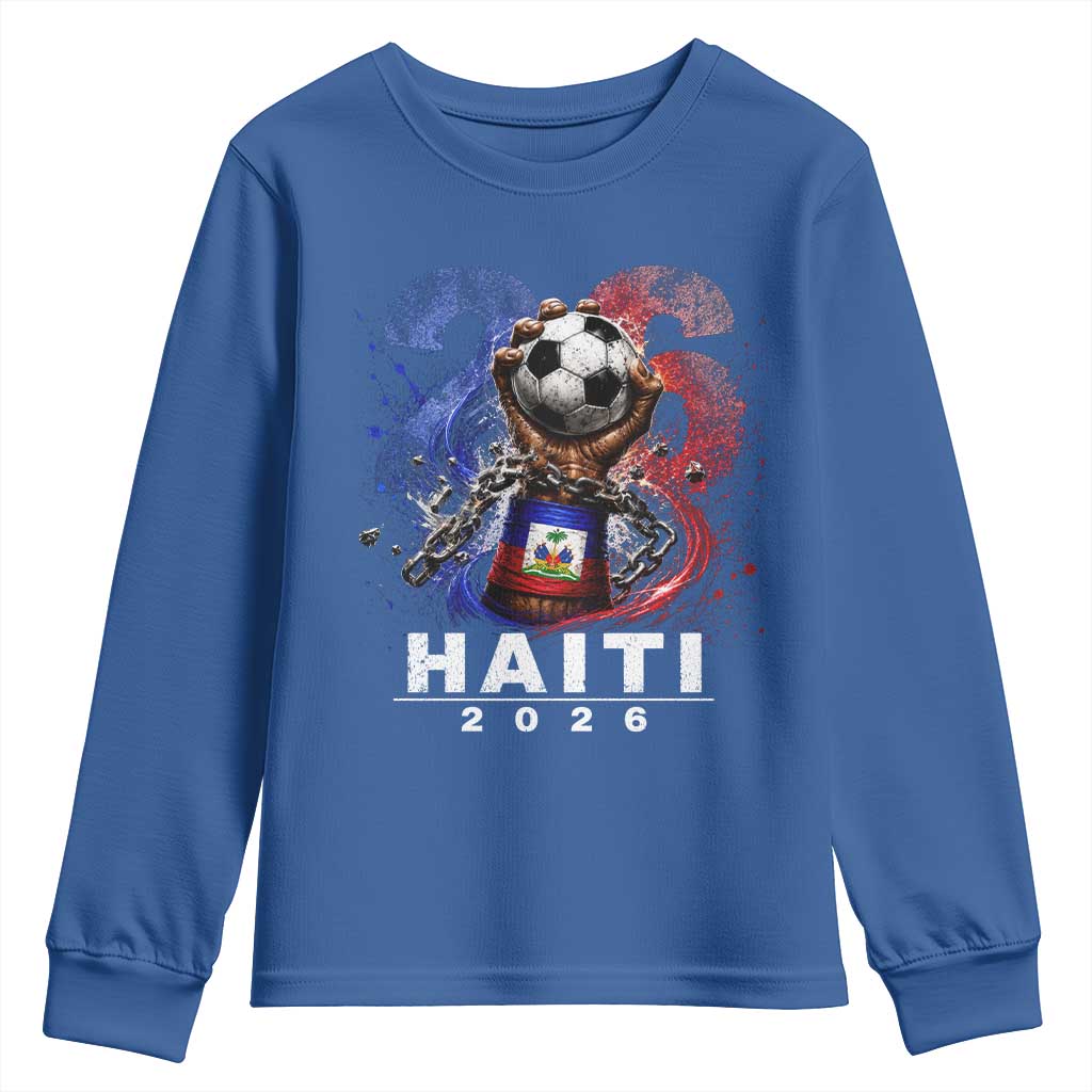 Haiti Soccer 2026 Youth Sweatshirt World Football Fan Haitian Pride Ayiti
