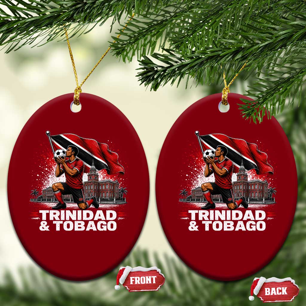 Trinidad and Tobago Soccer Ceramic Ornament Patriotic Football Fan Caribbean Pride Gift