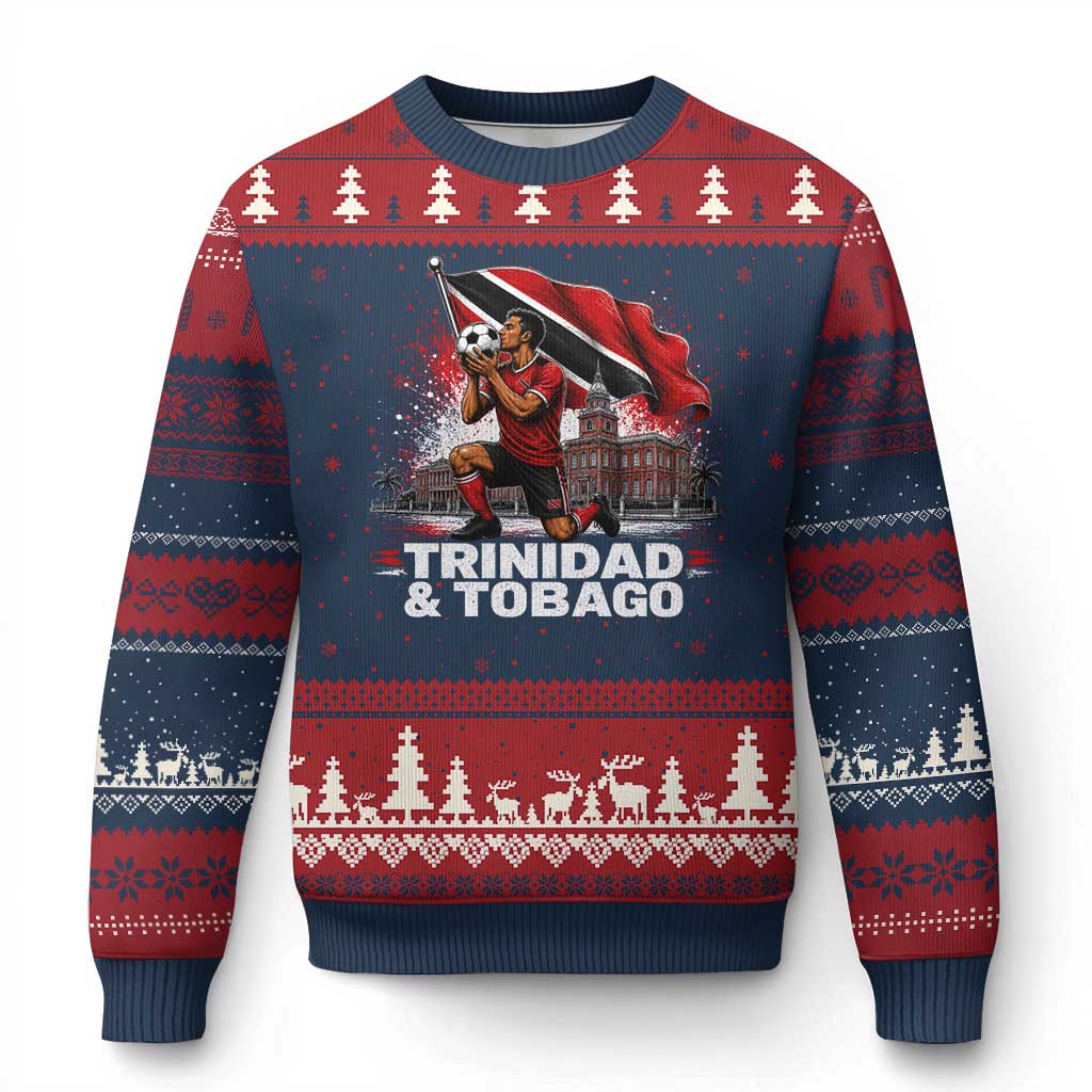 Trinidad and Tobago Soccer Ugly Christmas Sweater Patriotic Football Fan Caribbean Pride Gift