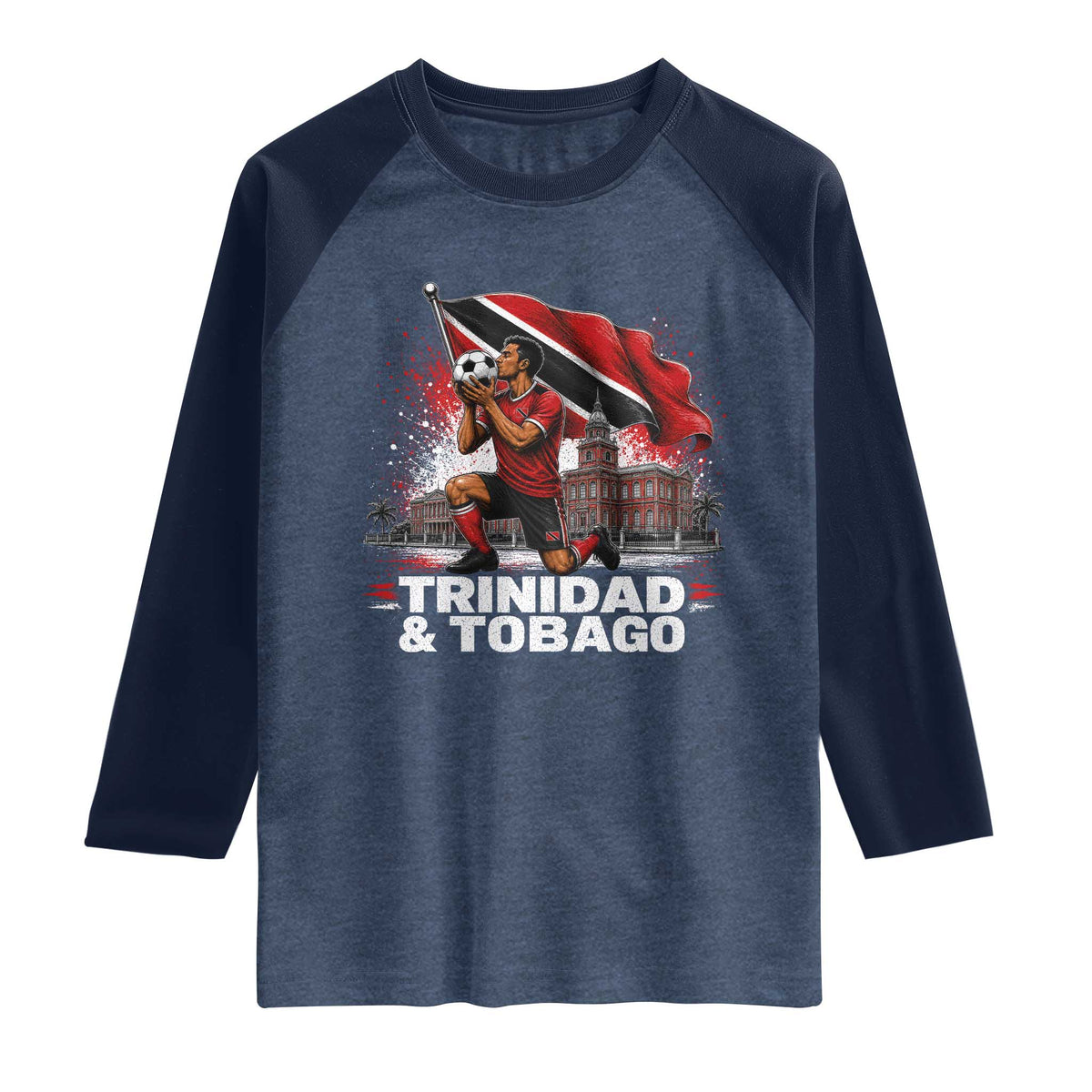 Trinidad and Tobago Soccer Raglan Shirt Patriotic Football Fan Caribbean Pride Gift