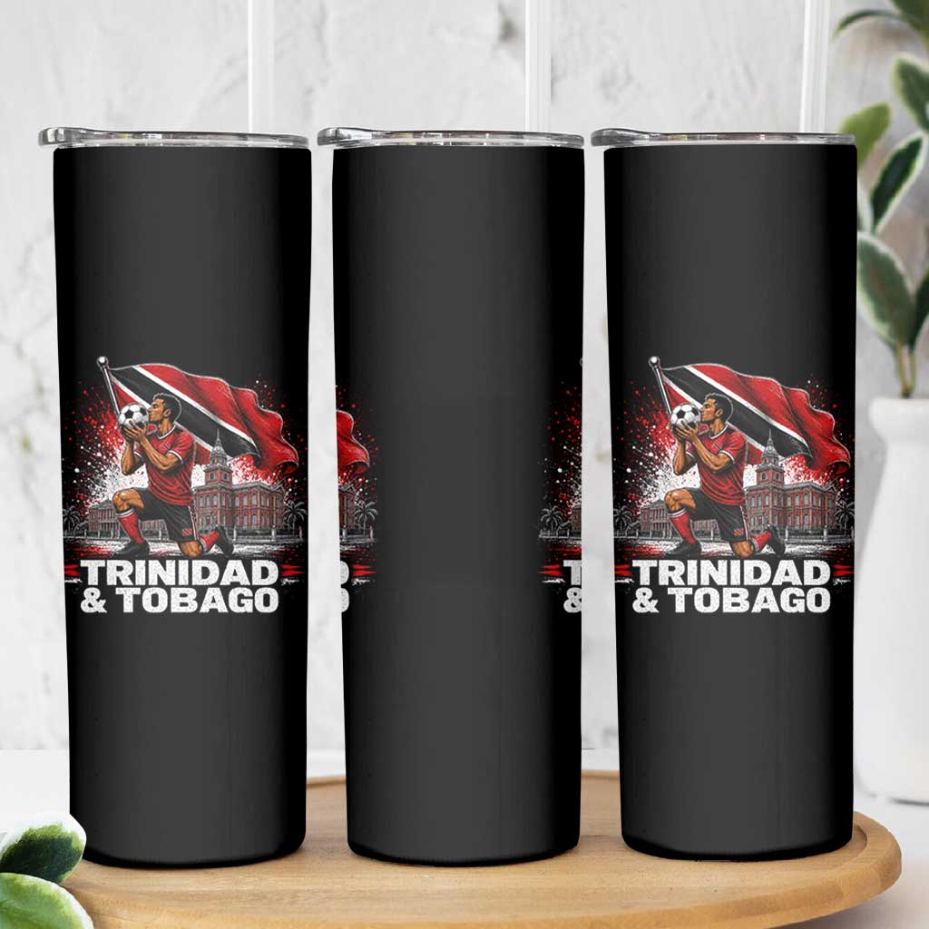 Trinidad and Tobago Soccer Skinny Tumbler Patriotic Football Fan Caribbean Pride Gift