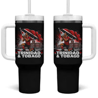 Trinidad and Tobago Soccer Tumbler With Handle Patriotic Football Fan Caribbean Pride Gift