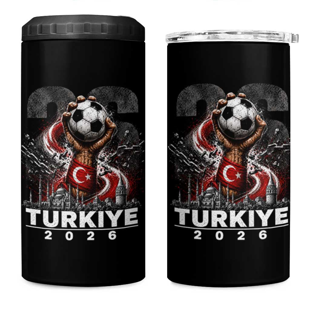 Turkish Soccer 4 in 1 Can Cooler Tumbler Turkey Football Fan Vintage Turkish Pride