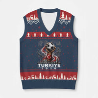 Turkish Soccer V-Neck Knit Sweater Vest Turkey Football Fan Vintage Turkish Pride