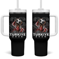 Turkish Soccer Tumbler With Handle Turkey Football Fan Vintage Turkish Pride