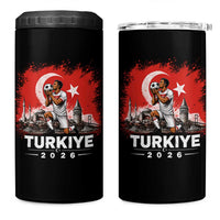 Turkish Soccer 2026 4 in 1 Can Cooler Tumbler Turkey Football Fan Vintage Turkish Pride