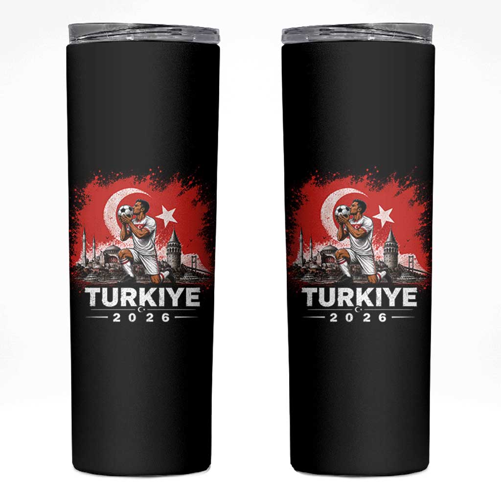 Turkish Soccer 2026 Skinny Tumbler Turkey Football Fan Vintage Turkish Pride