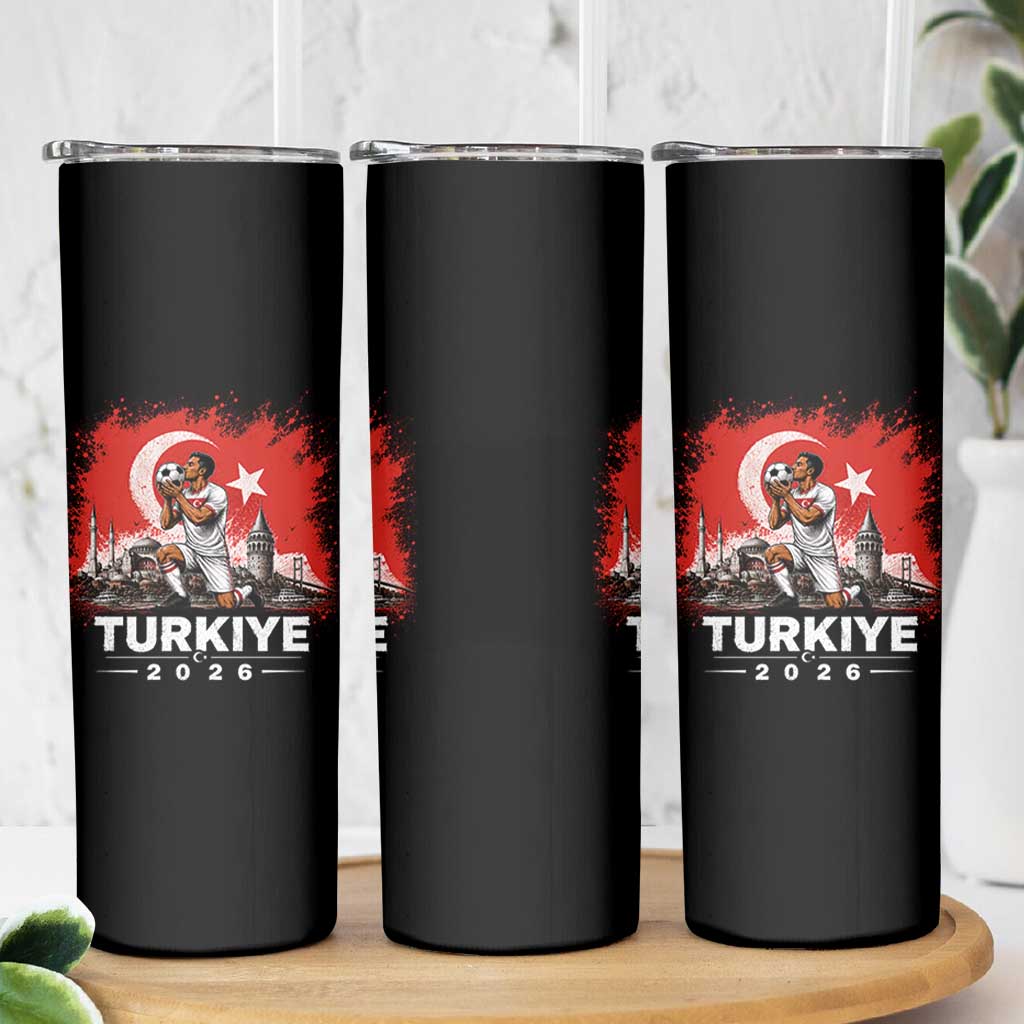 Turkish Soccer 2026 Skinny Tumbler Turkey Football Fan Vintage Turkish Pride