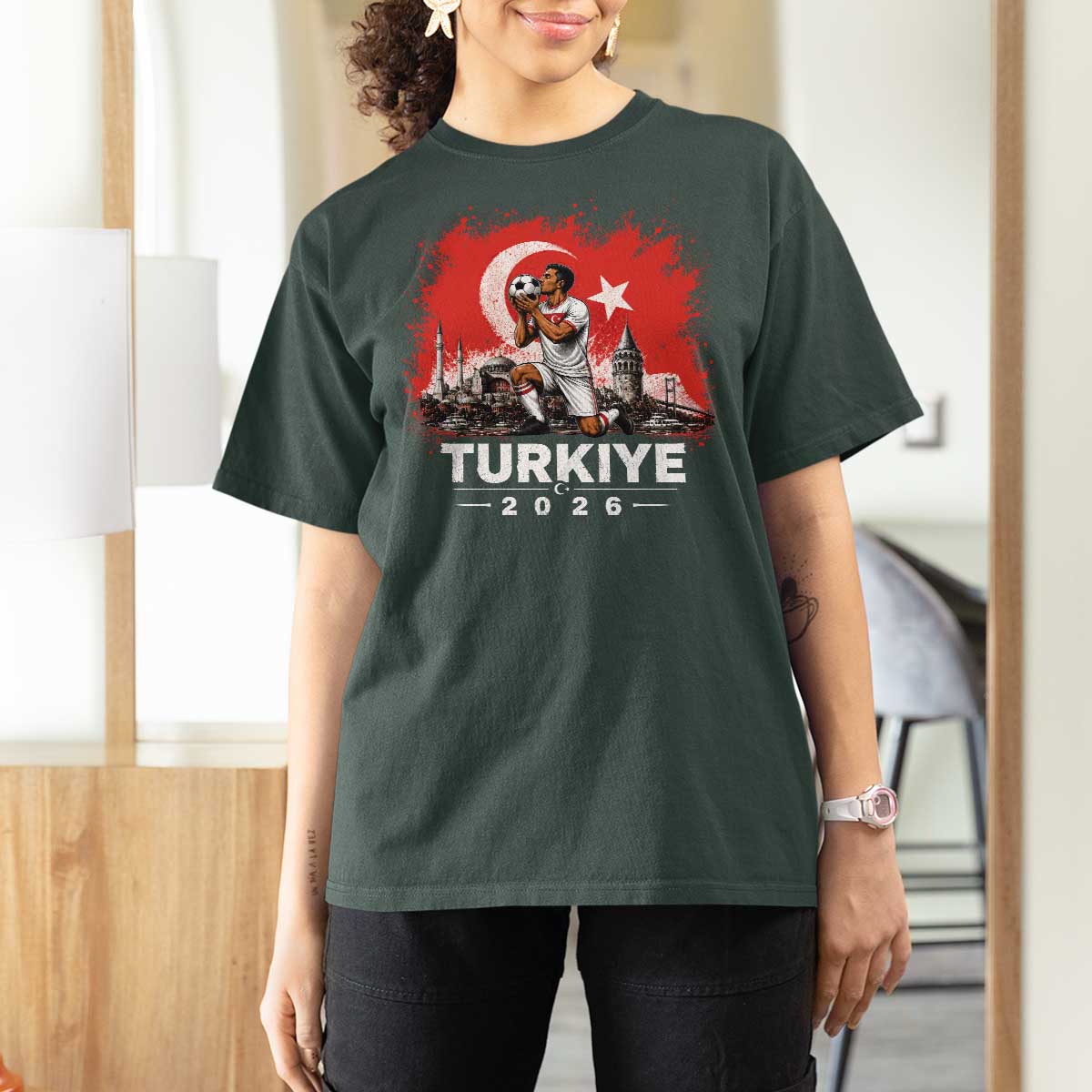 Turkish Soccer 2026 T Shirt For Women Turkey Football Fan Vintage Turkish Pride