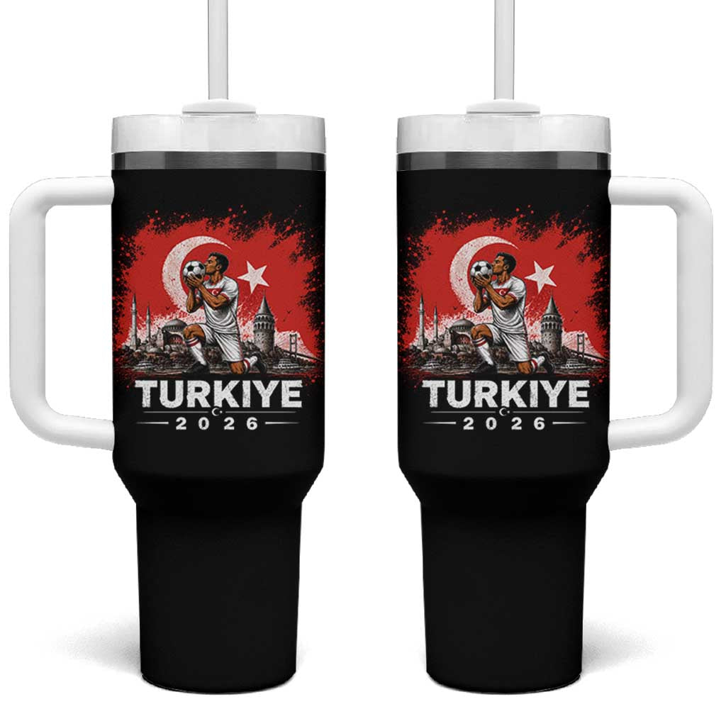 Turkish Soccer 2026 Tumbler With Handle Turkey Football Fan Vintage Turkish Pride