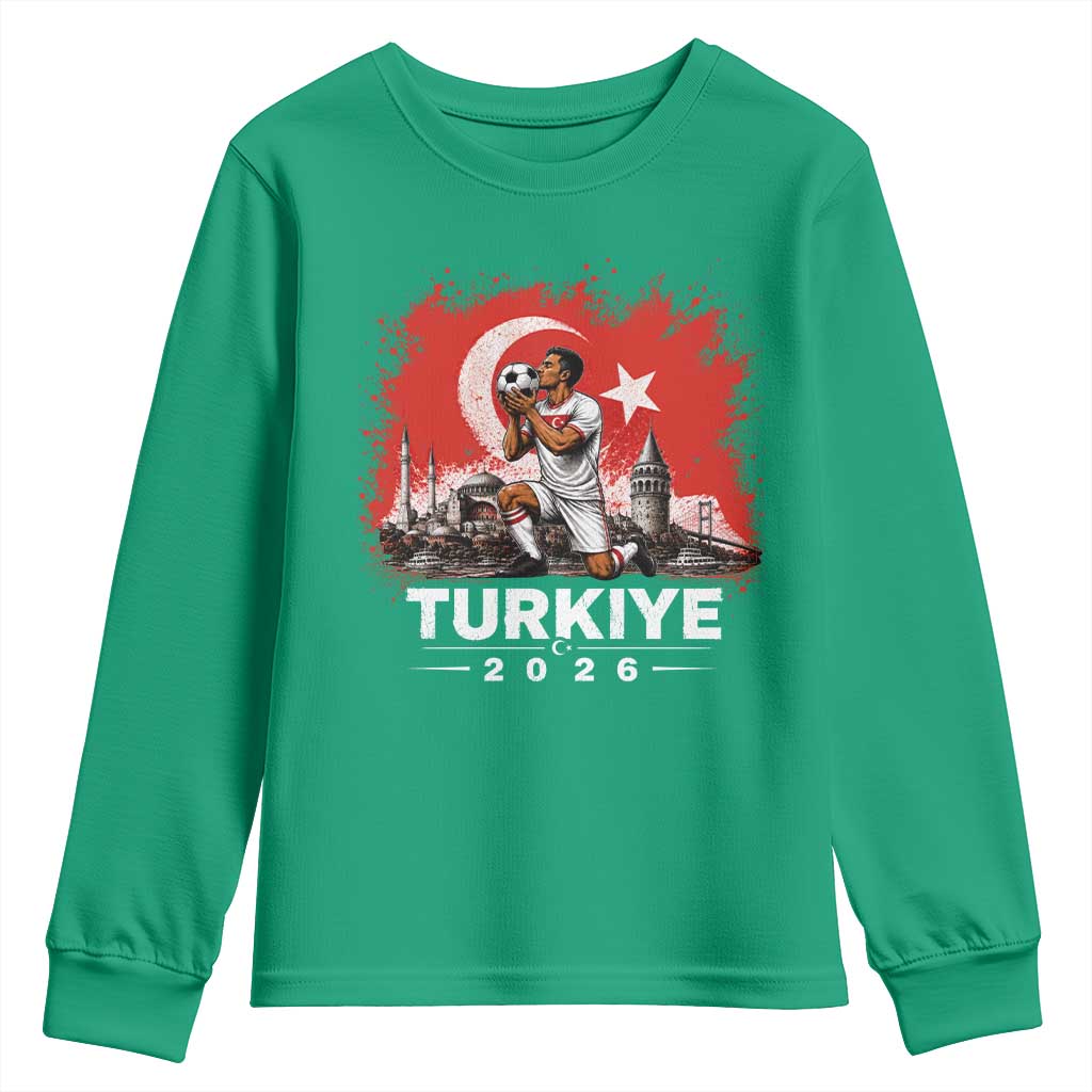 Turkish Soccer 2026 Youth Sweatshirt Turkey Football Fan Vintage Turkish Pride