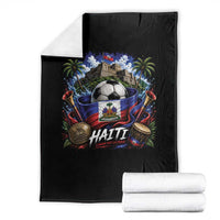 Haiti Soccer 2026 Throw Blanket Haitian Flag Caribbean Football Fan