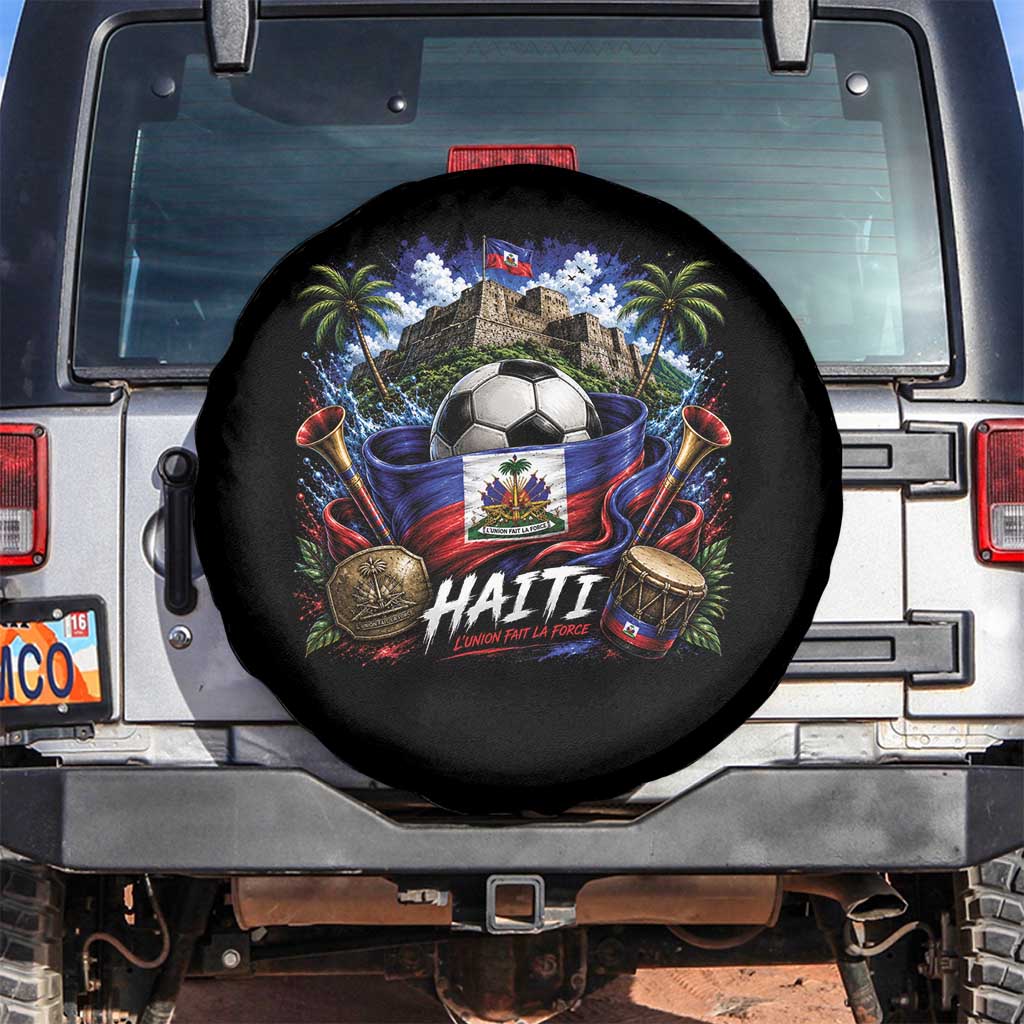 Haiti Soccer 2026 Spare Tire Cover Haitian Flag Caribbean Football Fan