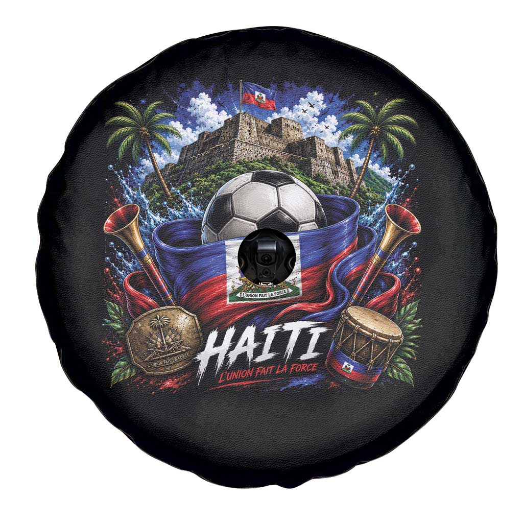 Haiti Soccer 2026 Spare Tire Cover Haitian Flag Caribbean Football Fan