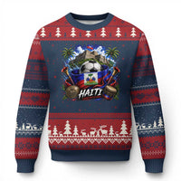 Haiti Soccer 2026 Ugly Christmas Sweater Haitian Flag Caribbean Football Fan