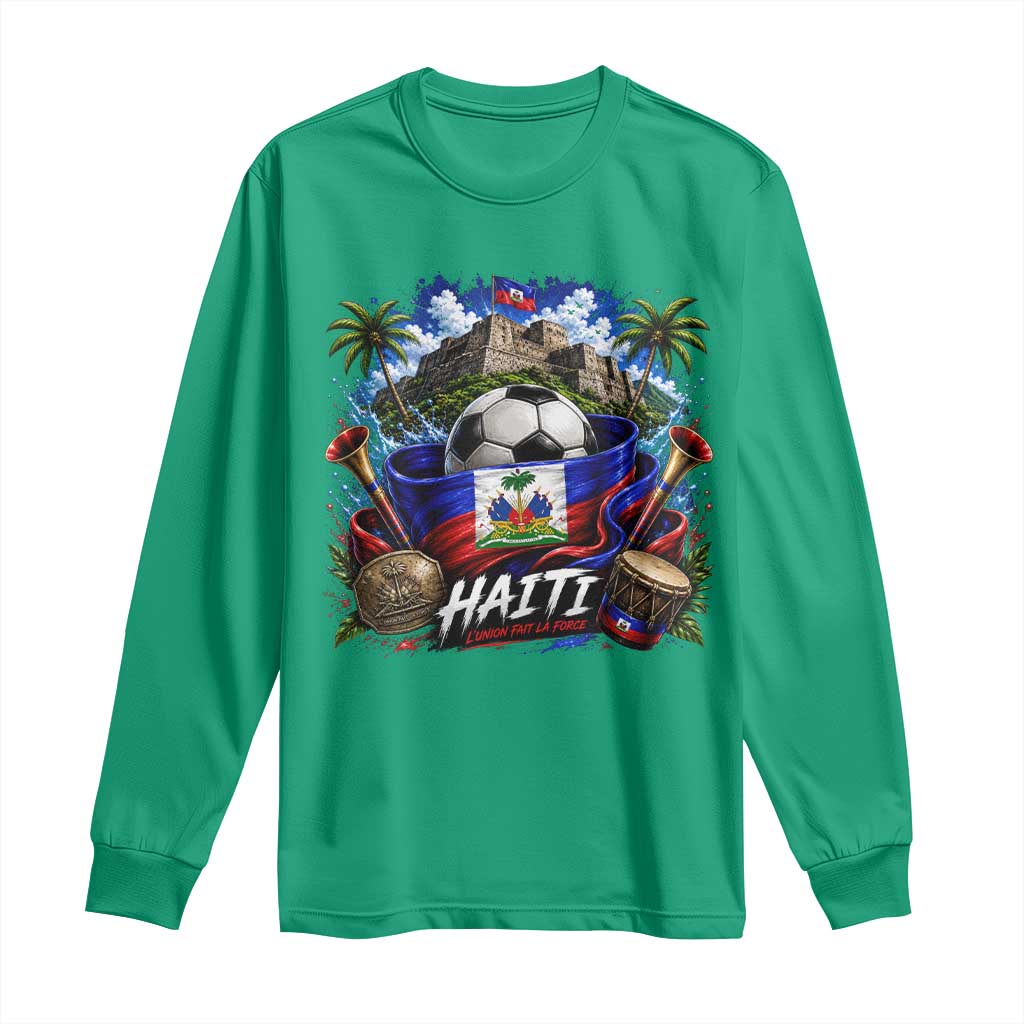 Haiti Soccer 2026 Long Sleeve Shirt Haitian Flag Caribbean Football Fan