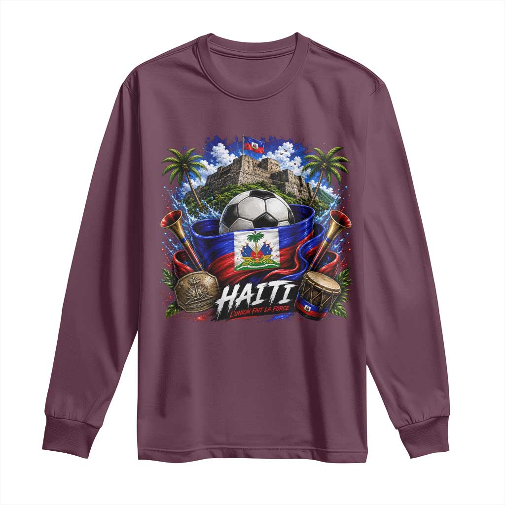 Haiti Soccer 2026 Long Sleeve Shirt Haitian Flag Caribbean Football Fan