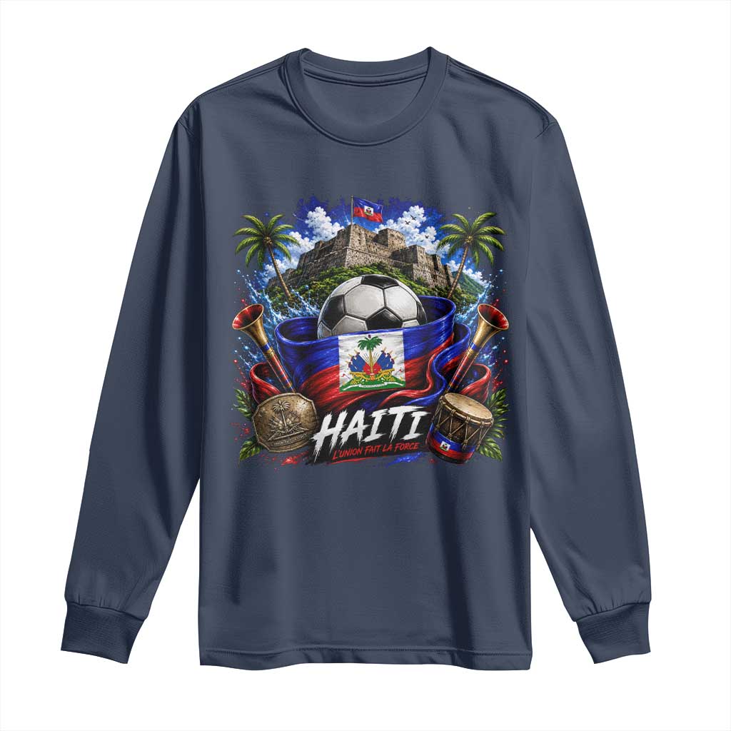 Haiti Soccer 2026 Long Sleeve Shirt Haitian Flag Caribbean Football Fan