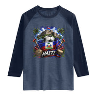 Haiti Soccer 2026 Raglan Shirt Haitian Flag Caribbean Football Fan