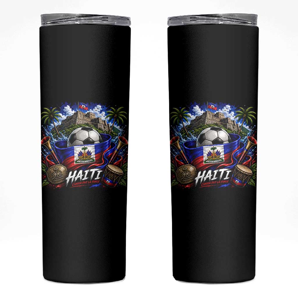 Haiti Soccer 2026 Skinny Tumbler Haitian Flag Caribbean Football Fan