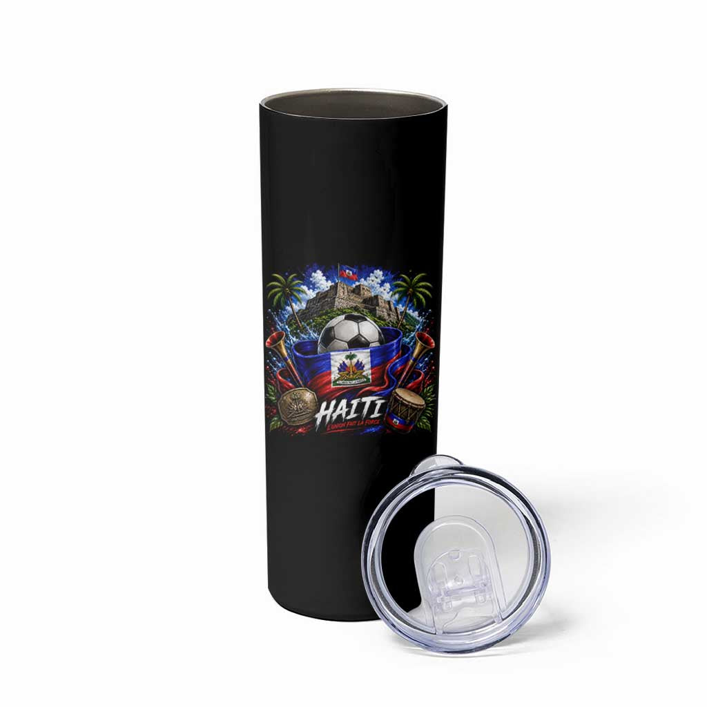 Haiti Soccer 2026 Skinny Tumbler Haitian Flag Caribbean Football Fan