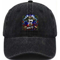 Haiti Soccer 2026 Washed Cotton Baseball Cap Haitian Flag Caribbean Football Fan