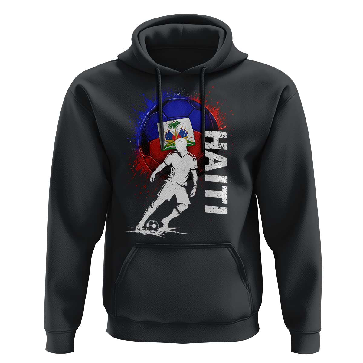 Haiti Soccer Hoodie Retro Vintage Watercolors Sport Haitian Flag Football Fan