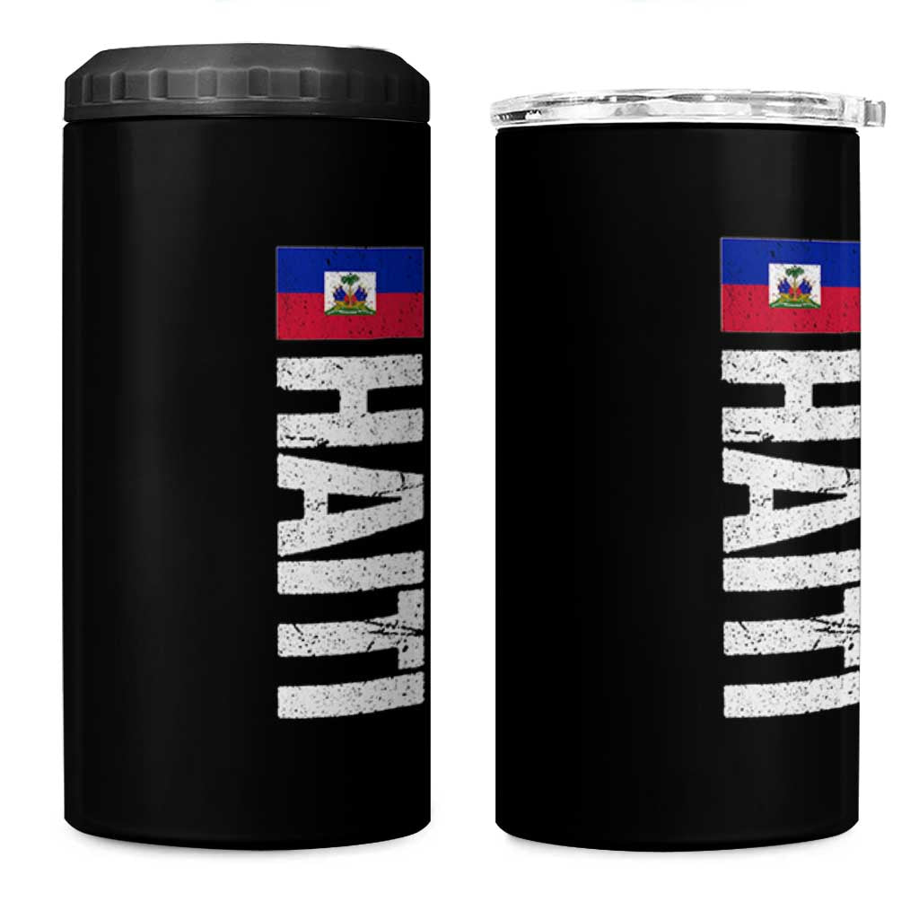 Vintage Haitian Flag 4 in 1 Can Cooler Tumbler Proud Haitienne Haiti Independence 1804