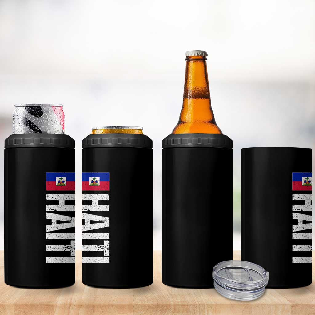 Vintage Haitian Flag 4 in 1 Can Cooler Tumbler Proud Haitienne Haiti Independence 1804