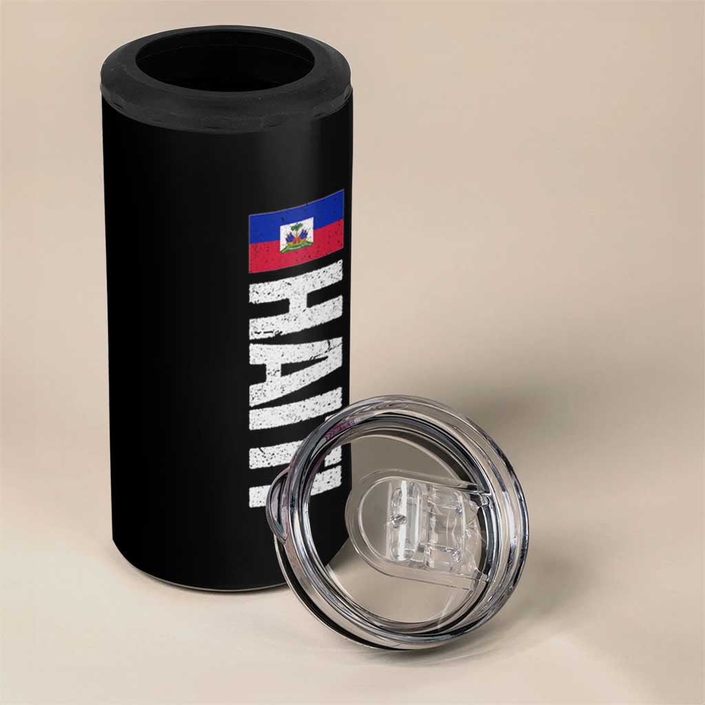 Vintage Haitian Flag 4 in 1 Can Cooler Tumbler Proud Haitienne Haiti Independence 1804