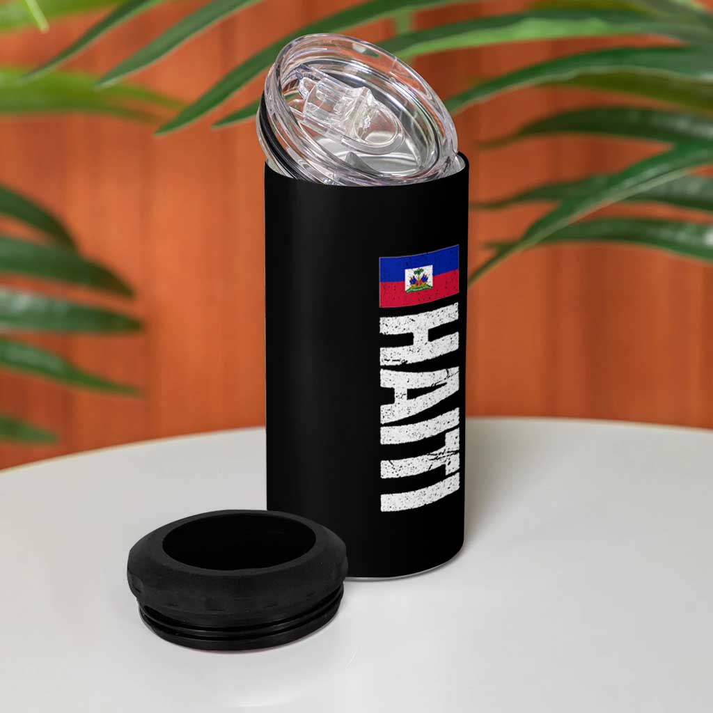 Vintage Haitian Flag 4 in 1 Can Cooler Tumbler Proud Haitienne Haiti Independence 1804