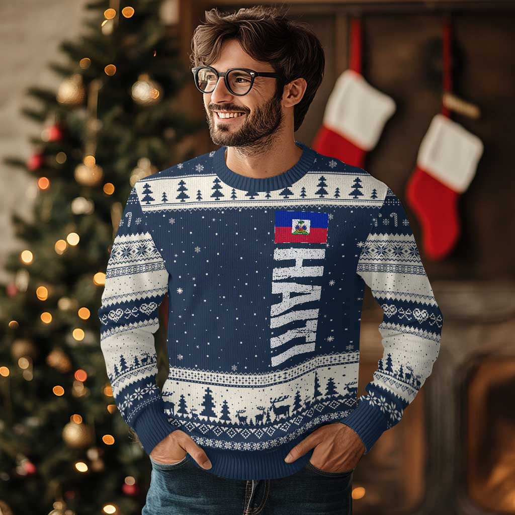 Vintage Haitian Flag Ugly Christmas Sweater Proud Haitienne Haiti Independence 1804
