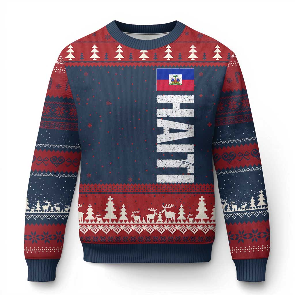 Vintage Haitian Flag Ugly Christmas Sweater Proud Haitienne Haiti Independence 1804