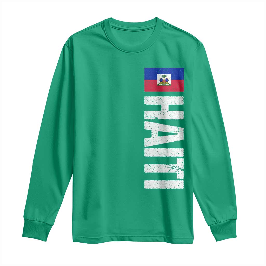 Vintage Haitian Flag Long Sleeve Shirt Proud Haitienne Haiti Independence 1804