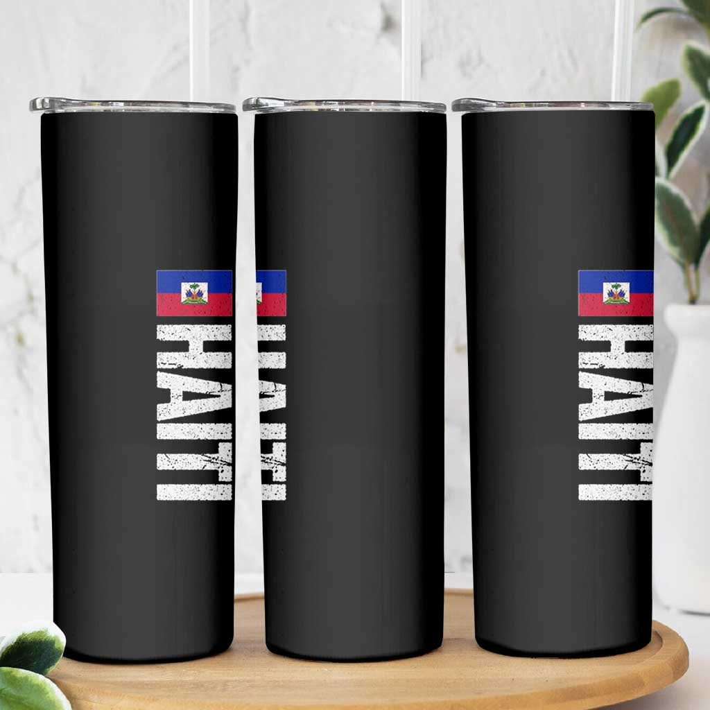 Vintage Haitian Flag Skinny Tumbler Proud Haitienne Haiti Independence 1804