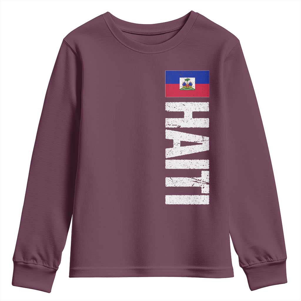 Vintage Haitian Flag Youth Sweatshirt Proud Haitienne Haiti Independence 1804