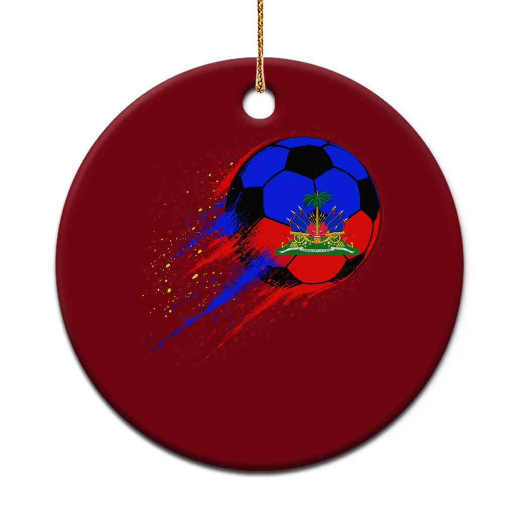 Haiti Soccer Ball Ceramic Ornament Retro Vintage Watercolors Sport Haitian Flag Ayiti Pride