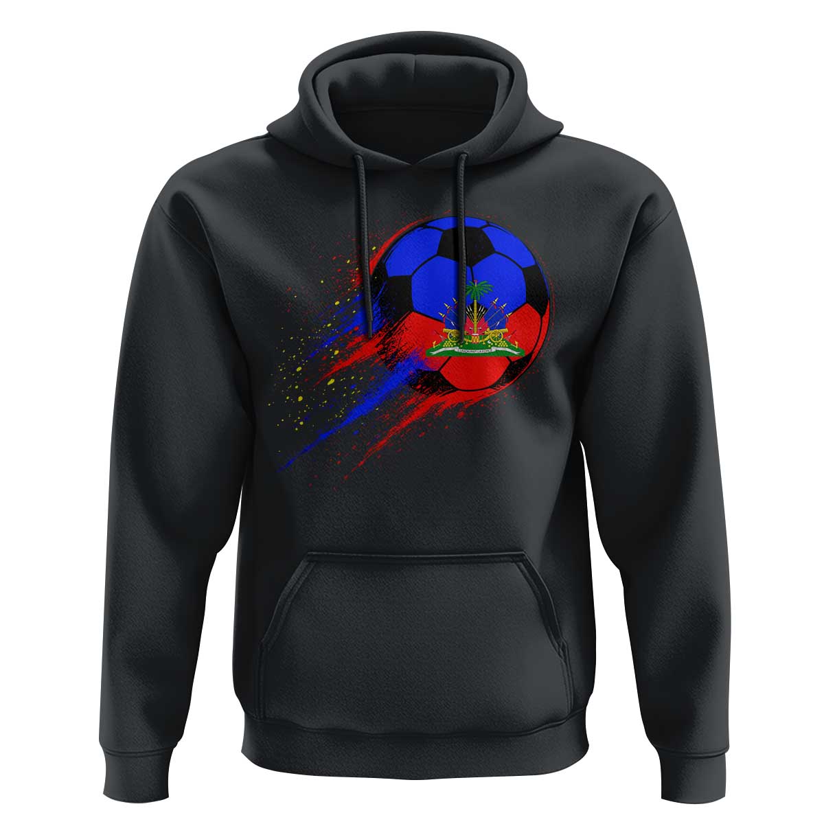 Haiti Soccer Ball Hoodie Retro Vintage Watercolors Sport Haitian Flag Ayiti Pride