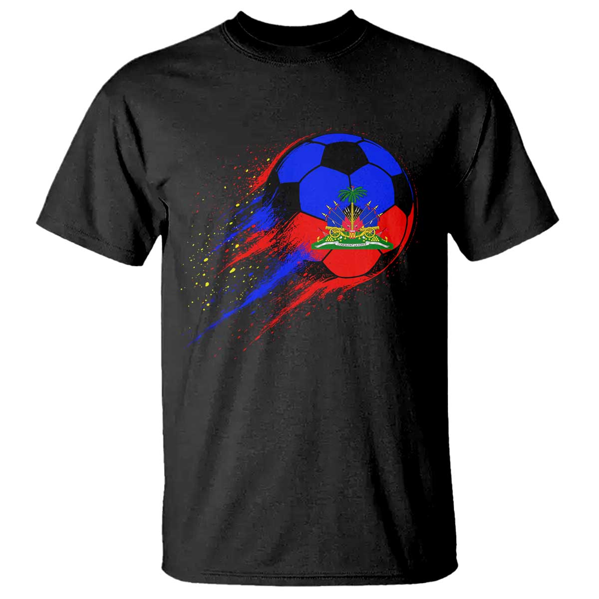 Haiti Soccer Ball T Shirt Retro Vintage Watercolors Sport Haitian Flag Ayiti Pride